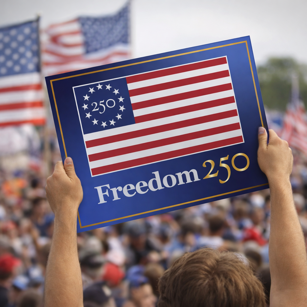 Freedom 250 Rally Signs, Navy (Box of 200)
