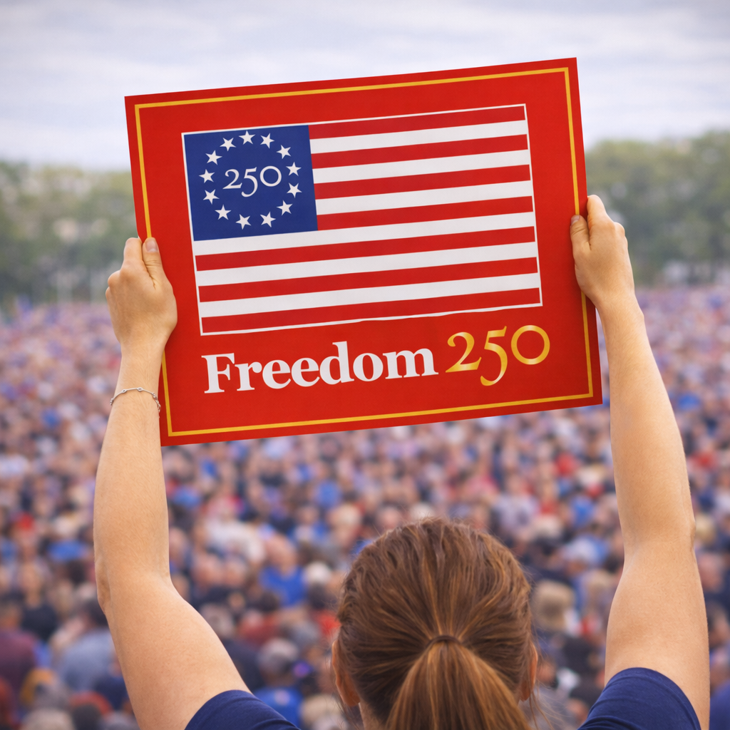 Freedom 250 Rally Signs, Red (Box of 200)