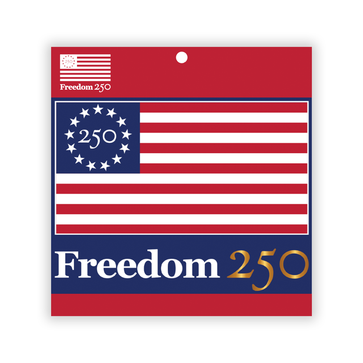 Freedom 250 4"x3" Auto Decal, Navy
