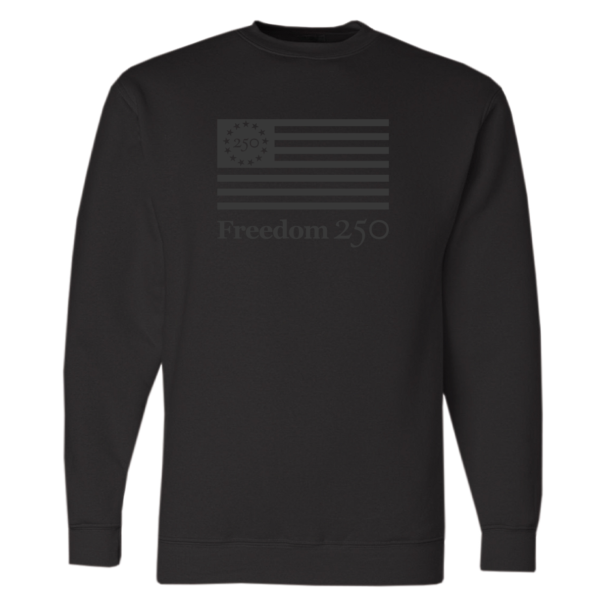 Freedom 250 Monochromatic Unisex Black Fleece Sweatshirt