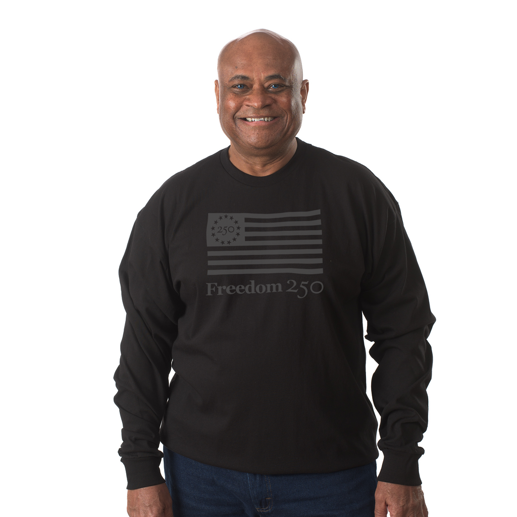 Freedom 250 Monochromatic Unisex Black Fleece Sweatshirt