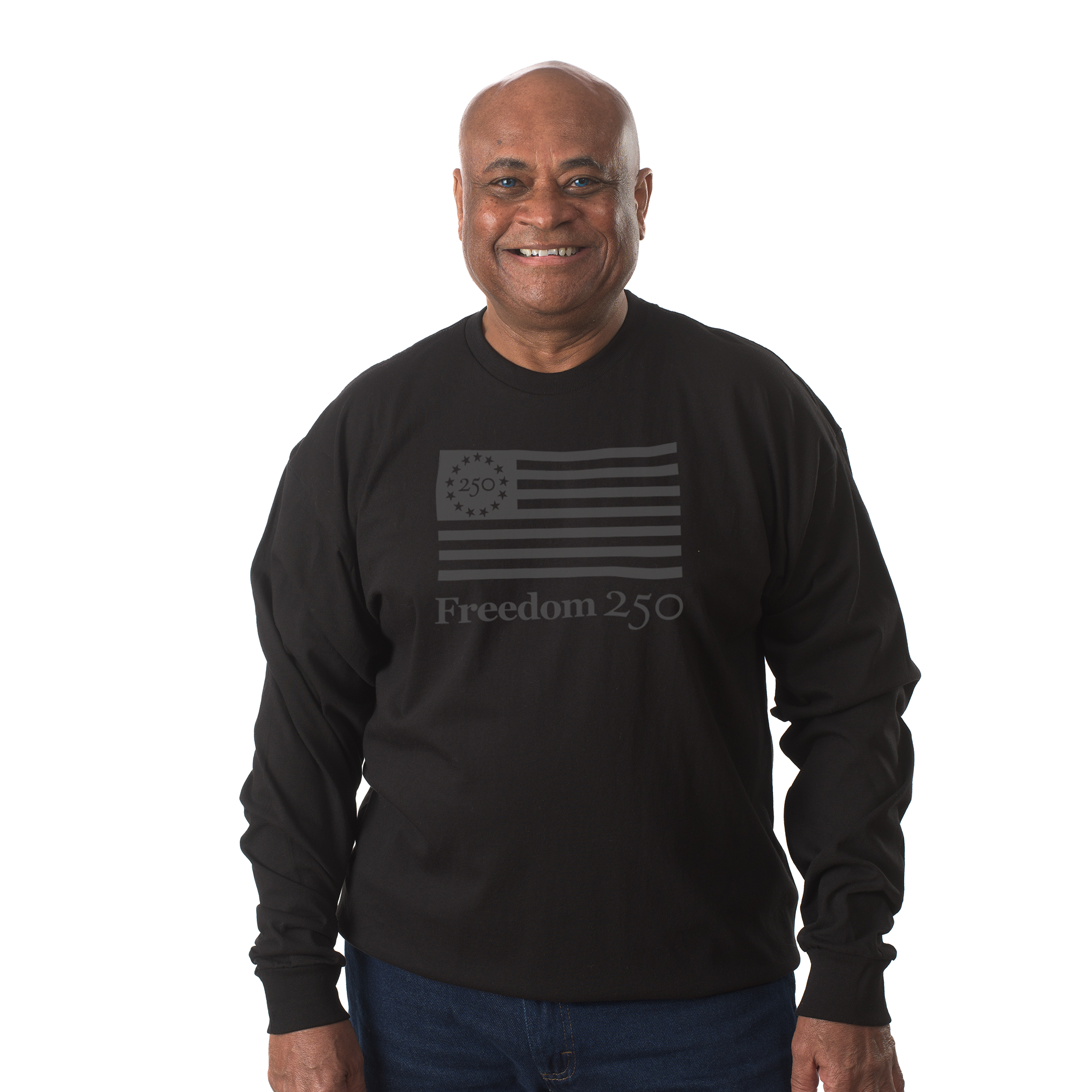 Freedom 250 Monochromatic Unisex Black Fleece Sweatshirt